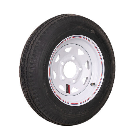 Kenda Loadstar | 4.80-12 | Trailer Tire | White Spoke | Load Range B | 5 on 4.5" Bolt Pattern