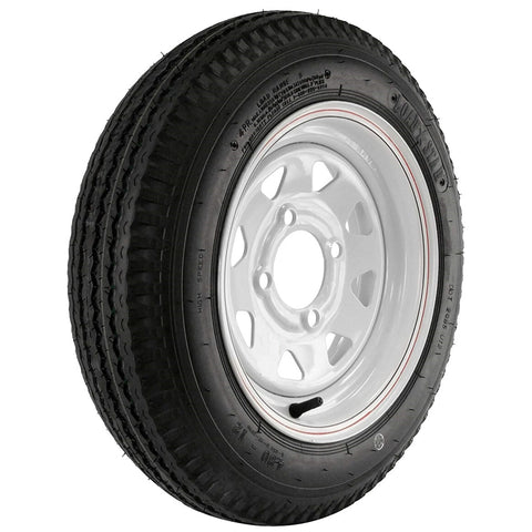 Kenda Loadstar | 4.80-12 | Trailer Tire | White Spoke | Load Range B | 4 on 4" Bolt Pattern