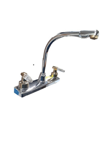 Kitchen Faucet Hi-Rise 10" Chrome with Gold Handles Plastic