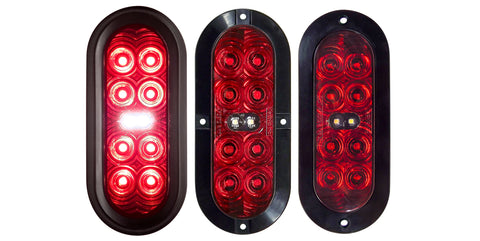 6" Oval LED Stop Tail Turn Reverse Combo (Needs 6" Pigtail) - Grommet Mounted T70-RW0T-1 ***