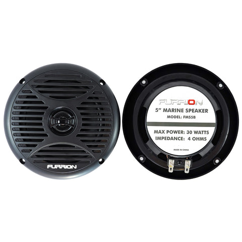 Single Furrion 5" 30 Watts Outdoor Marine Speaker with Mount - Black - FMS5B