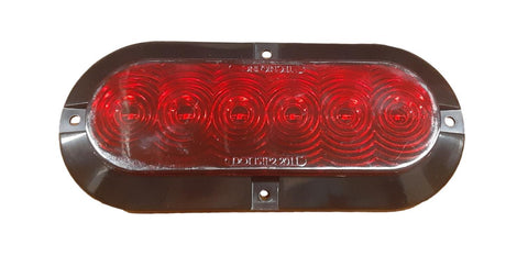 6" Oval 6 LED STT Surface Mount Red Lens Tri-Pole T66-RRST-1 ***