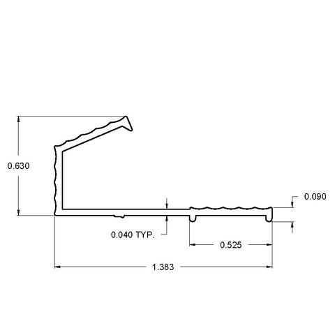 Aluminum Drip Edge Mill Finish 8'