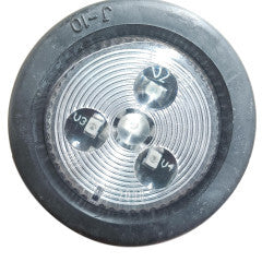 LED Trailer Light 2" Round J-15-ACK Amber/Clear w/Grommet & Wire