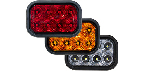 Rectangular 8 LED STT Grommet Mount Red Lens 3 Pole T71-RR0T-1 ***