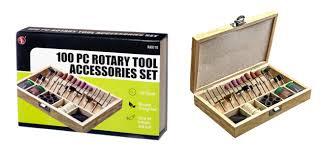 Rotary Tool Accessories 100pc in wooden box