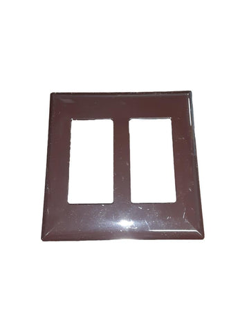 2-Gang Decora Plus Wall plate Screwless Snap-On Mount, Brown 4.5"x4.5"
