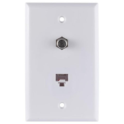 1-Gang Coaxial Standard Wall Plate, White