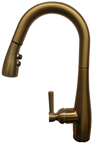 Gold Single Lever Pull Down Kitchen Faucet