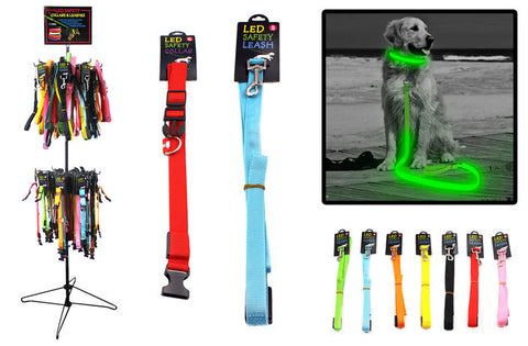 LED Lighted Dog Leashes & Collars (Asst. Sizes)