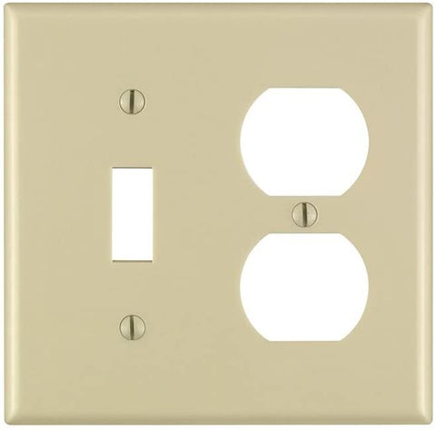 4.5" x 4.5" Single Outlet and Single Switch Cover Cream