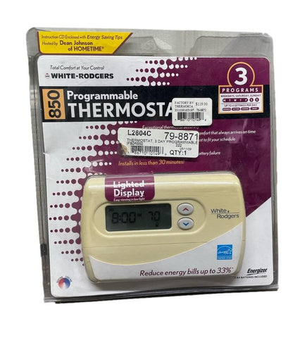 White-Roger 850 Programmable Thermostat- Cream (Residential Only)