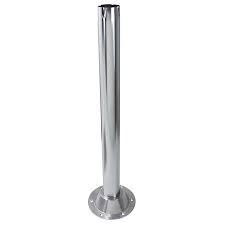 27 1/2" Steel Stationary Table Leg; Chrome; Tapered Bottom