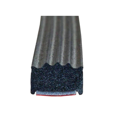 Peel N Stick Ribbed Narrow Rubber Seal Black 1/2" W x 5/16" T x 10' L (99-4222-277)