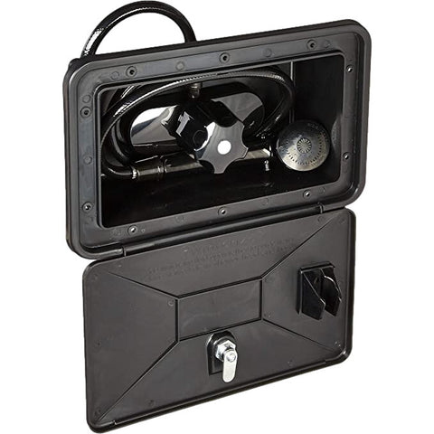 RV Single Lever Exterior Shower Box Kit - Black (SHWRBOX-B1)