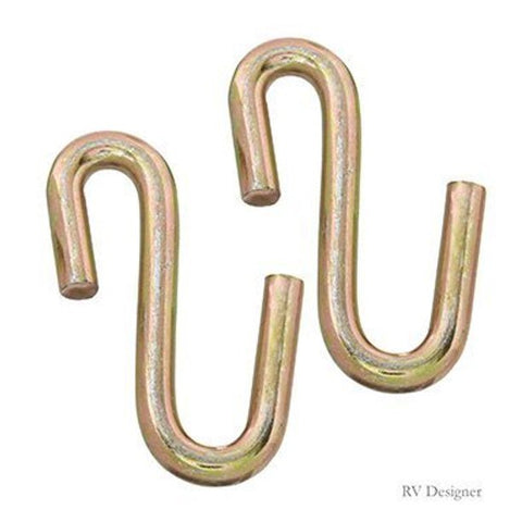 3/8" S Hook Zinc Plated Spring Steel 2 pk