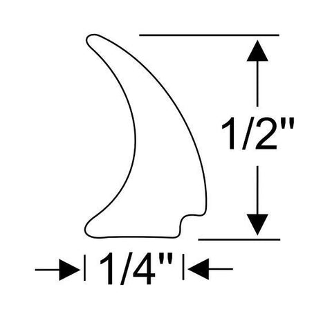 Window Edge Trim White 1/2" T x 1/4" W x 30'L (99-4455-257)