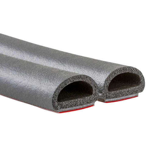 Peel N Stick 1 5/16" x 5/8" Double Hollow Half Round Seal Black 15'L (99-4612-277)