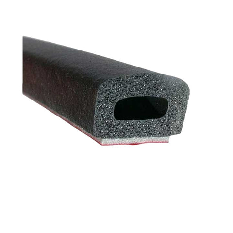 Peel N Stick Large Hollow Rectangular Rubber Seal Black 9/16" W x 3/8" T x 30' L (99-4370-277)