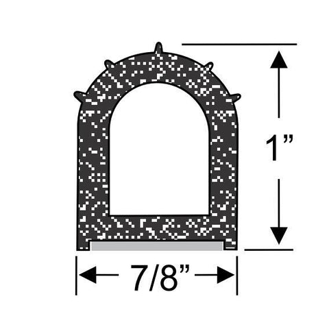 Peel N Stick 1" Ribbed Hollow Bulb Seal Black 35'L (99-4444-283)