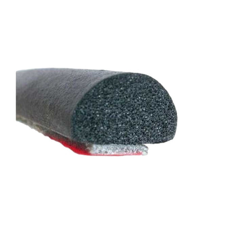 Peel N Stick 1/4" x 1/2" Medium Half Round Seal Black 15' L (99-4571-277)