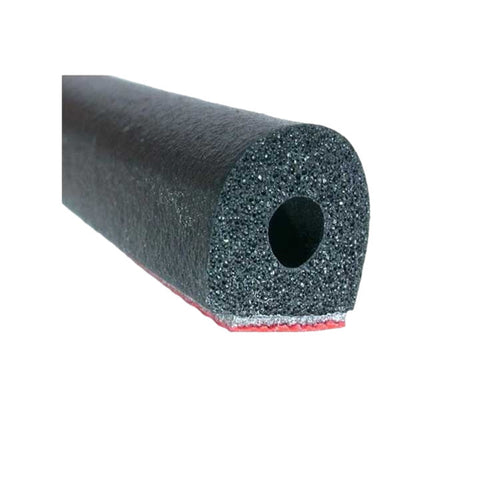 Peel N Stick 3/4" Hollow Half Round Rubber Seal Black 15' L (99-4369-283)