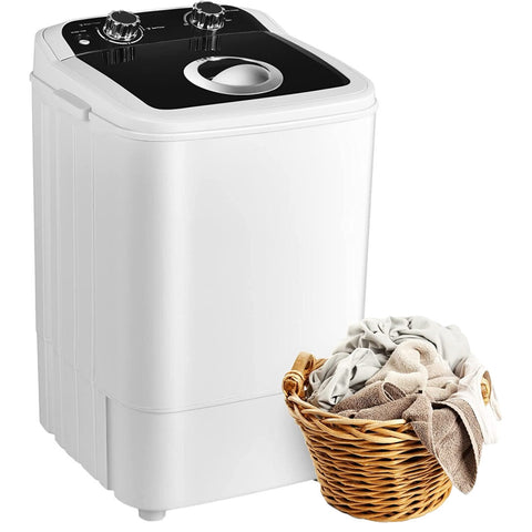 Portable Machine Single Tub Wash and Spin Dryer 11lbs Capacity for Camping Apartment Dormitory Black (B0B1Q6GV15)