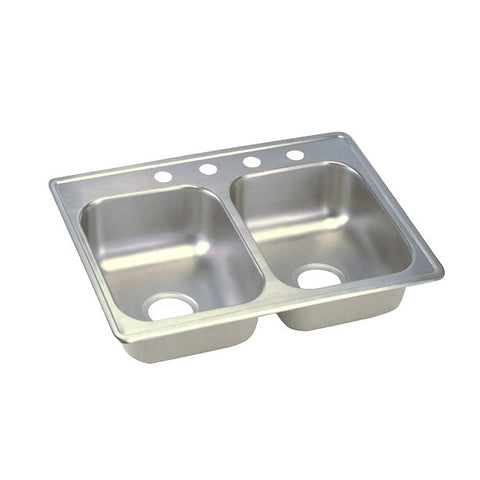 Kitchen Double Sink 33" L x 19" W x 6.5" D Stainless Steel