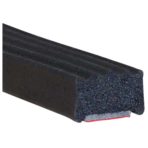 Peel N Stick Ribbed Wide Rubber Seal Black 5/16" T x 9/16" W x 30'L (99-4399-277)