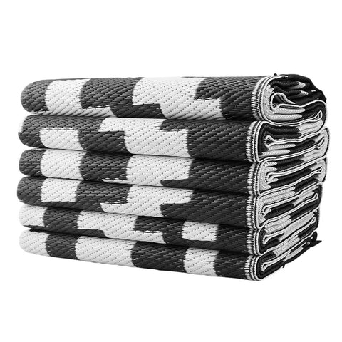 RV Outdoor Rug Reversible Patio Mat 5'x8' (HT-58BW)