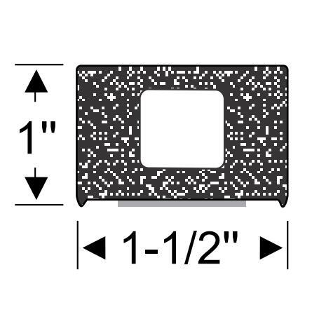 Peel N Stick 1" x 1 1/2" Rectangular Hollow Seal Black 15'L (99-4561-265)