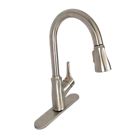 Single-Lever Gooseneck Spout RV Kitchen Faucet Brushed Nickel (SL2000N-A)