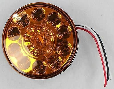 4" Round LED 10 Diode Sound Off Signal -Amber  (ECVR41TY-LD) w/ Grommet