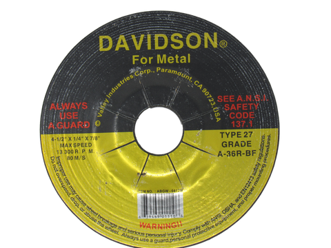 Davidson 4.5"x1/4"x7/8" Grinding Wheel (ABGW-0412M)