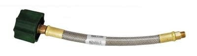 (MER425SS-15P) Stainless Steel Braided Pigtail w/ Standard QCC - 15" OAL