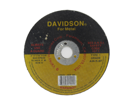 Davidson 3"x1/16"x3/8" Cut Off Wheel