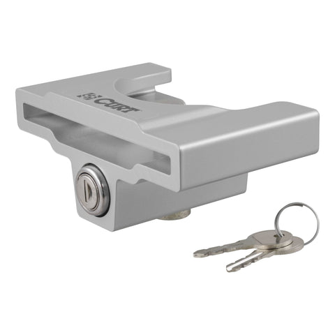 Curt Trailer Coupler Lock for 2" or 2-5/16" Flat Lip Couplers (Grey Aluminum) #23081 Discontinued
