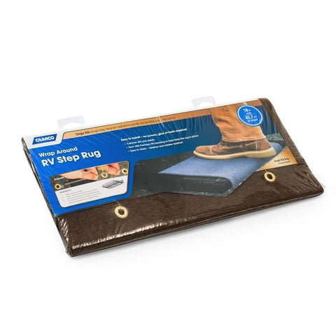 Premium Single Rib Step Rug (42906) - Poly. w / UV&TPE, 17.5"x 18" Brown
