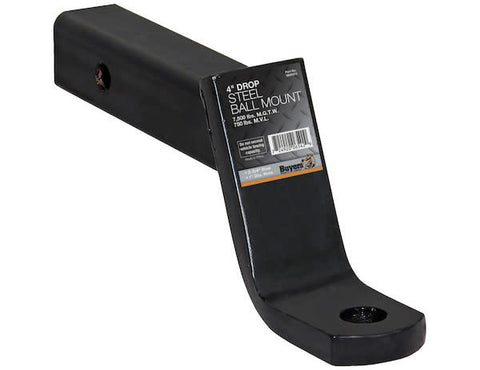 2" Ball Mount W/4" Drop X 10" Long Tube Black (1803013)