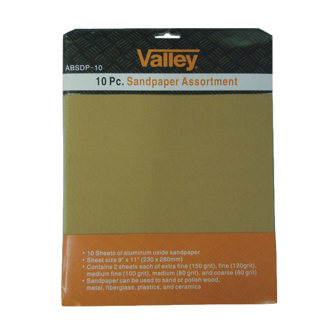 Sandpaper Assortment 10pc 9" x 11"