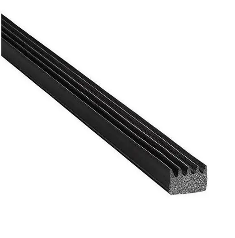 Rectangle Rubber Seal Ribbed Solid .375"W x .188"H w/Adhesive (By the Foot) (LP113)