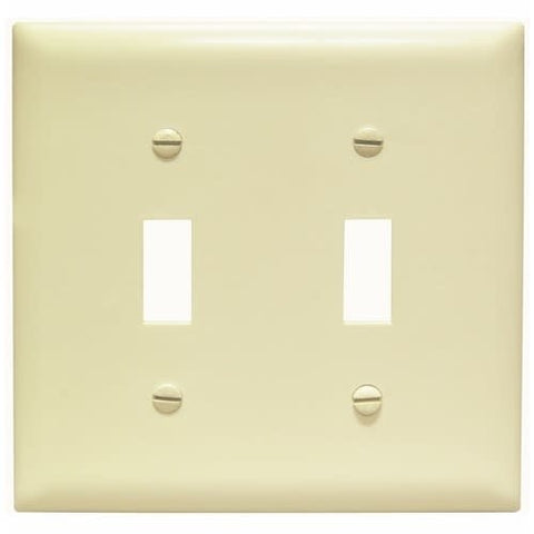 P&S TP2-I 2 Way Switch Wall Plate  4.75"x 4.75"-  Cream