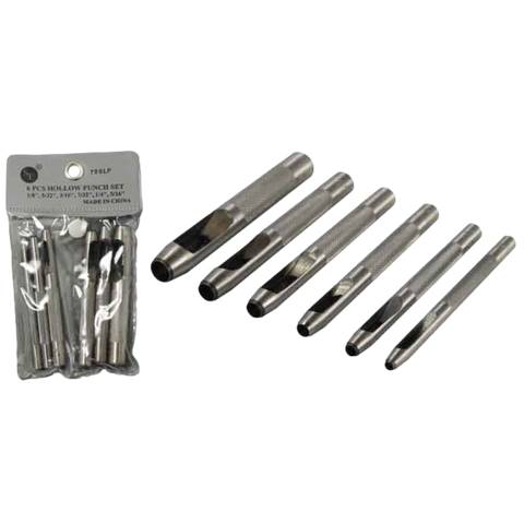 6pc Leather Hollow Punch (1/8"-5/16")