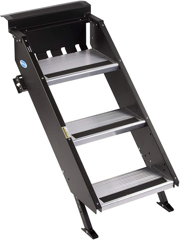 Morryde STP-203 Step Above-Gen2, 3 Step Entry Step, Manual , 9" Rise, Fits Inner Door Flange Width Of 21.75-22.25"