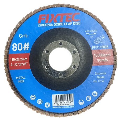 High Quality Zirconia Oxide Abrasive Flap Disc 4.5" P80 Grinding Wheel Disc for Grinding Weld (FFD11580Z)