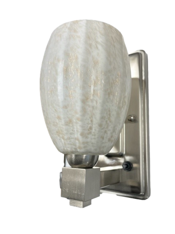 12V Sidewall Satin Nickel 9182 Includes Globe (Cream and Gold) and LED Bulb