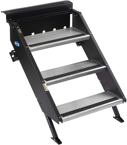 Morryde STP-208 Step Above-Gen2, 3 Step Entry Step, Manual, 8" Rise  Fits Inner Door Flange Width Of 27.75-30.25"
