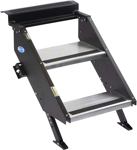 Morryde STP-201 Step Above-Gen2, 2 Step Entry Step, Manual, 9" Rise , Fits Inner Door Flange Width Of 21.75-22.25"