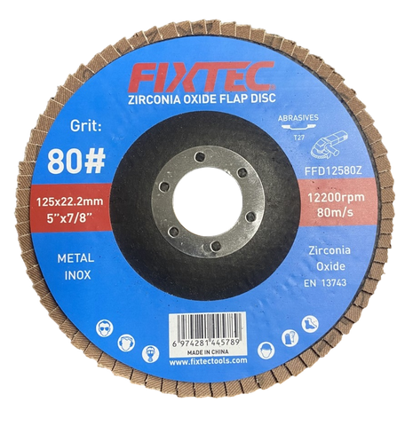 Flap Disc Abrasive Wheel Zirconia Stainless Steel Metal Polishing Aluminum Oxide (FFD12580Z)