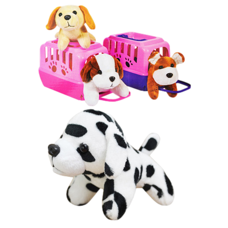 Mini Plush Pet In Carrier (Puppy) | 49-5217